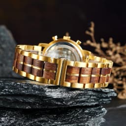 Top Luxury Men's Wooden Watch BOBO BIRD Japanese Movement New Quartz Wristwatch Golden Chronograph Watch Military Timepieces