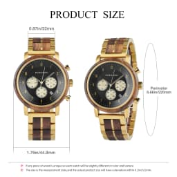 Top Luxury Men's Wooden Watch BOBO BIRD Japanese Movement New Quartz Wristwatch Golden Chronograph Watch Military Timepieces