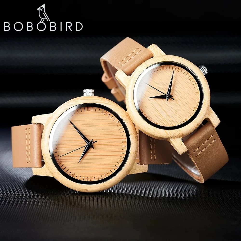 New Bobo Bird Watch Women Relogio Masculino Quartz Watches Men Bamboo Wood Couple Wristwatches Gifts Items Drop ShippingOriginal