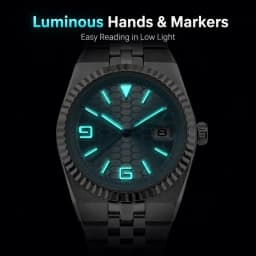 CORGEUT NH35A 8215 Automatic Watch Men Ice Blue Honeycomb Dial Sapphire Glass 100M Waterproof Luminous 316L Steel Wristwatch