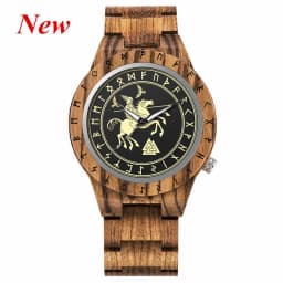 BOBO BIRD Watches For Man Viking Odin Rune Men Quartz Wristwatches Cultural Totem Dail With Wooden Strap Reloj De Hombre