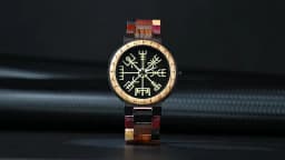 BOBO BIRD Watches For Man Viking Odin Rune Men Quartz Wristwatches Cultural Totem Dail With Wooden Strap Reloj De Hombre