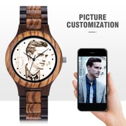 Engraved Watch Boyfriend Birthday Groomsmen Gift BOBOBIRD Wooden Quartz Wristwatch Men Fathers Day Anniversary Photo Custom Gift