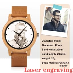 Engraved Watch Boyfriend Birthday Groomsmen Gift BOBOBIRD Wooden Quartz Wristwatch Men Fathers Day Anniversary Photo Custom Gift