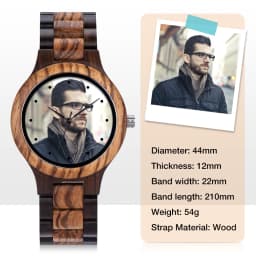 Engraved Watch Boyfriend Birthday Groomsmen Gift BOBOBIRD Wooden Quartz Wristwatch Men Fathers Day Anniversary Photo Custom Gift
