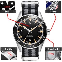 Customized Logo 41MM Men's Watch Luxury Business NH35 Movement Mechanical Watch Sapphire Glass Calendar Diver Wristwatch Model