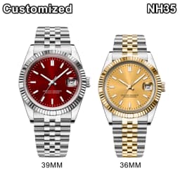 Customized Logo NH35 Movement 36mm/39mm Men Watch Sapphire Gold Watches Mechanical Wristwatches 100M Waterproof Reloj Hombre