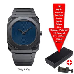 Top New Men's Quartz Watch Casual Waterproof Night Light Square Black Polycarbonate PC Strap Watch Box Customizable