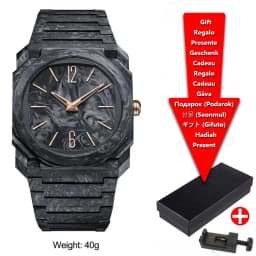 Top New Men's Quartz Watch Casual Waterproof Night Light Square Black Polycarbonate PC Strap Watch Box Customizable