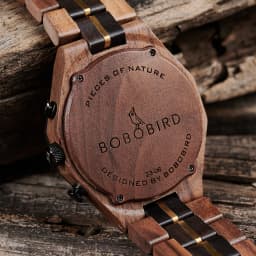 Custom Wooden Mens Watches Date Display Quartz Wristwatch Fashion Customized Name Back Text Relogio Masculino Dropshipping