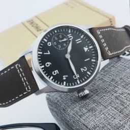 Custom Logo 42MM Sapphire Glass Men Watch St3600 Hand winding Movt sport leather luminous Reloj Sterile Dial waterproof Reloj