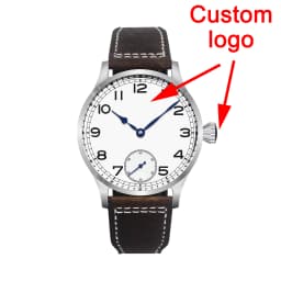 Custom Logo 42MM Sapphire Glass Men Watch St3600 Hand winding Movt sport leather luminous Reloj Sterile Dial waterproof Reloj