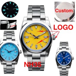 36/39mm Custom Relogio Masculino Custom logo Sapphire Crystal Automatic Men's Watch Japan NH35 Miyota Movement Green Luminous