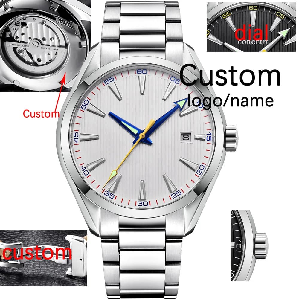 Luxury NH35 Movt Custom Logo 41mm Man Sport Automatic Relogio Masculino Mechanical Wristwatch Sapphire Steel Band Men's Watch