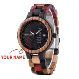 BOBO BIRD Wooden Men Watch Fashion Business Week And Date Display Quartz Timepiece Customize Logo Great Gift Relogio Masculino
