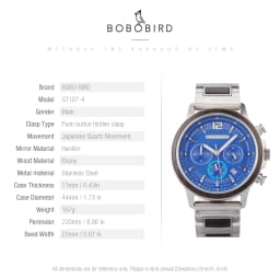 BOBOBIRD Golden Color Men's Watch Japanese Quartz Movement Ebony Wood Strap & Stainless Steel Case Custom Logo Brand Or Name