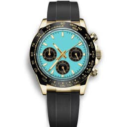 Corgeut Luxury Men's 39mm Quartz Watch Chronograph Sapphire Fashionable Trendy Stylish Sports Steel Band Wristwatch Custom Logo