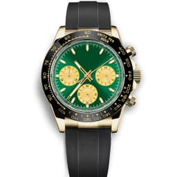 Corgeut Luxury Men's 39mm Quartz Watch Chronograph Sapphire Fashionable Trendy Stylish Sports Steel Band Wristwatch Custom Logo
