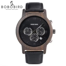 Wooden Men's Watch BOBO BIRD New Design Fashion Quartz Wristwatch Luminous Clock Hand Strap Leather Great Gift Box Мужские часы