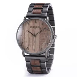 Custom Wood Men Watch Business Wrist Watches Wooden Stainless Steel as Best Gift Erkek Kol Saati Support Dropshipping