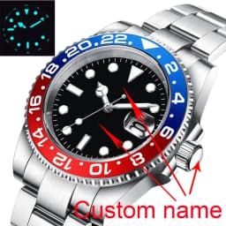DIY Custom Logo 40MM Sapphire 8215Automatic NH35 Mechanical MensRelogio Masculino WristWatch Ceramic PT5000 10Bar Luminous