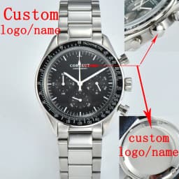 Corgeut 40mm Watch Quartz for Men Luxury Chronograph Fashion Sapphire Trendy Stylish Sports Mens Steel Band Wrist Watches