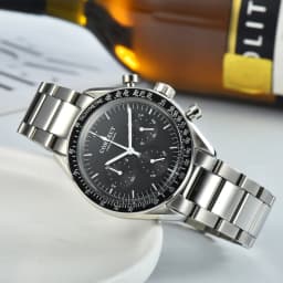 Corgeut 40mm Watch Quartz for Men Luxury Chronograph Fashion Sapphire Trendy Stylish Sports Mens Steel Band Wrist Watches