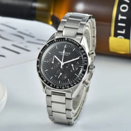 Corgeut 40mm Watch Quartz for Men Luxury Chronograph Fashion Sapphire Trendy Stylish Sports Mens Steel Band Wrist Watches