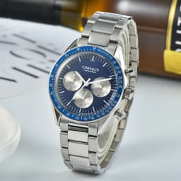 Corgeut 40mm Watch Quartz for Men Luxury Chronograph Fashion Sapphire Trendy Stylish Sports Mens Steel Band Wrist Watches