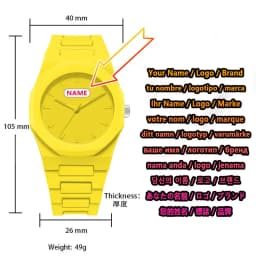New Personalized and Fashionable Polycarbonate Candy Color DIY Personalized Brand Luminous Quartz Watch for Men and Women