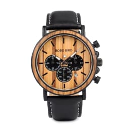 BOBO BIRD Men Watch Fashion Green Wooden Metal Quartz Watches Wristwatch Chronograph Auto Date Display Timepiece Great Gift Box