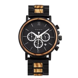 BOBO BIRD Men Watch Fashion Green Wooden Metal Quartz Watches Wristwatch Chronograph Auto Date Display Timepiece Great Gift Box