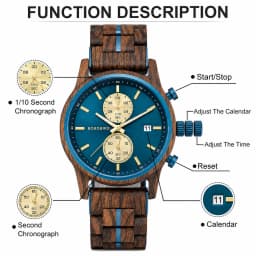 Wooden Men's Watch BOBOBIRD New Top Japanese Miyota Wristwatch Sports Chronograph Calendar Custom Gift Box Relogio Masculino