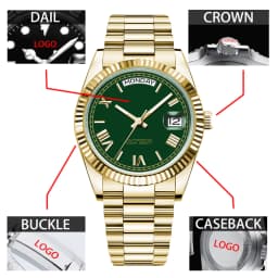 Corgeut Automatic Mechanical Men's Watch - 39/36mm Japanese Movement Sapphire Date (with Magnifier) - Men's Watch Custom Logo