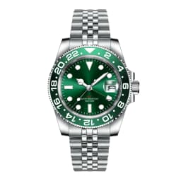Custom luxury GMT Watch 40mm Mechanical Wristwatches Quartz Movt Stainless Sapphire Glass 100M Waterproof Luminous Men Watches