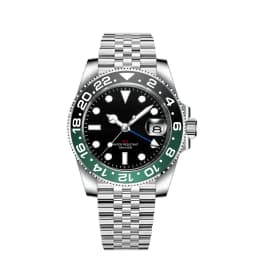 Custom luxury GMT Watch 40mm Mechanical Wristwatches Quartz Movt Stainless Sapphire Glass 100M Waterproof Luminous Men Watches