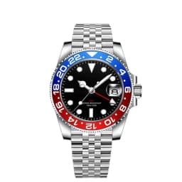 Custom luxury GMT Watch 40mm Mechanical Wristwatches Quartz Movt Stainless Sapphire Glass 100M Waterproof Luminous Men Watches