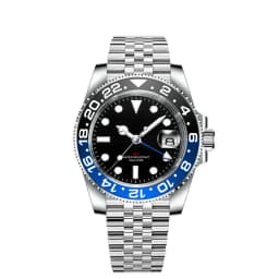 Custom luxury GMT Watch 40mm Mechanical Wristwatches Quartz Movt Stainless Sapphire Glass 100M Waterproof Luminous Men Watches