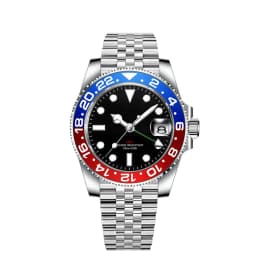 Custom luxury GMT Watch 40mm Mechanical Wristwatches Quartz Movt Stainless Sapphire Glass 100M Waterproof Luminous Men Watches