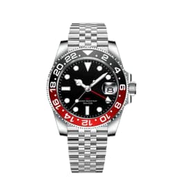 Custom luxury GMT Watch 40mm Mechanical Wristwatches Quartz Movt Stainless Sapphire Glass 100M Waterproof Luminous Men Watches