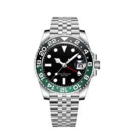 Custom luxury GMT Watch 40mm Mechanical Wristwatches Quartz Movt Stainless Sapphire Glass 100M Waterproof Luminous Men Watches
