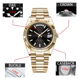 Custom Logo Watch Automatic 36/39MM Men's Watch Sapphire ST1644 Gold Luxury Waterproof Diving Watch for Men Corgeut