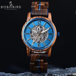 BOBO BIRD Wooden Automatic Mechanical Watch Men New Top Luxury Wristwatch Fashion Luminous Clock Great Gift Wood Box Custom Logo