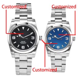 Miuksi NH35 Customized 36mm 39mm Mechanical Watch Fit NH35 Miyota 8215 Movement Automatic Sapphire Waterproof Wristwatch