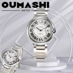 High-end Couple's Watch Strength Mineral Glass Balloon Watch Automatic Mechanical Movement Stainless Steel Waterproof Watch Gift