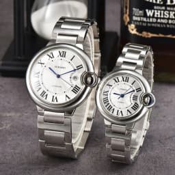 High-end Couple's Watch Strength Mineral Glass Balloon Watch Automatic Mechanical Movement Stainless Steel Waterproof Watch Gift