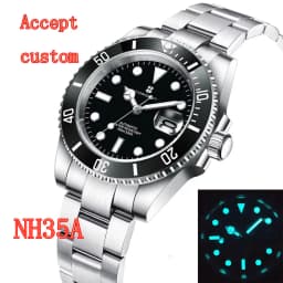 40mm Corgeut man Watch Custom Logo Luxury Sapphire NH35 Automatic Mechanical Watches Ceramic Bezel 120 Click Luminous