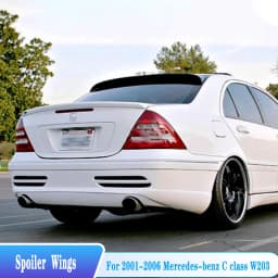 For 2001-2006 Mercedes-Benz C Class W203 Sedan Rear Trunk Lid Spoiler Rear Window Roof Spoiler Wings ABS Plastic Adjustment Kit