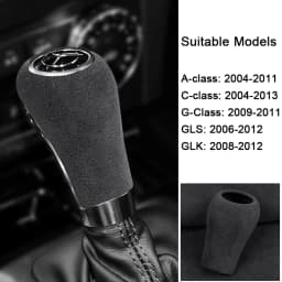For Mercedes Benz W169 W203 W204 W211 W212 W461 W463 GLS X166 GLK X164 2009-2011 Italian Suede Overlay Gear Shift Knob Cover