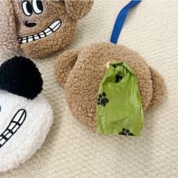 Plush Puppy Waste Bag Dispenser Outdoor Portable Dog Poop Holder Carrier Pet Clean Up Accessories